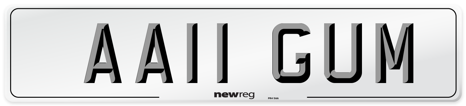 AA11 GUM Number Plate from New Reg